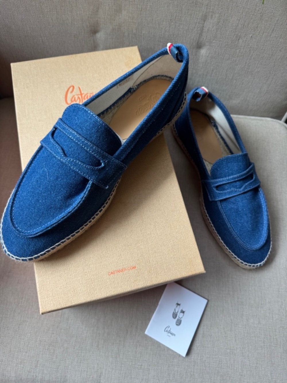 NWT in Box, Castañer 'Nacho' Canvas Espadrilles in Navy, EU 45 / US 12